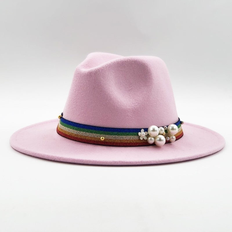YESNIEA Fedora Hat in Pink