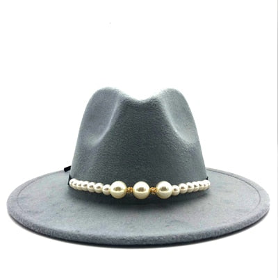 SELENE Fedora Hat in Light Gray