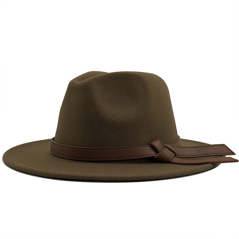 LOUIS Men's Felt Fedora Hat in Khaki