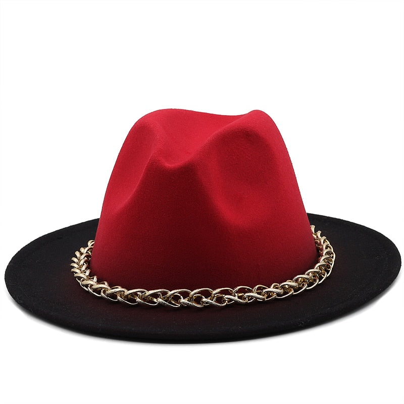 AURELIA Fedora Hat in Red/Black