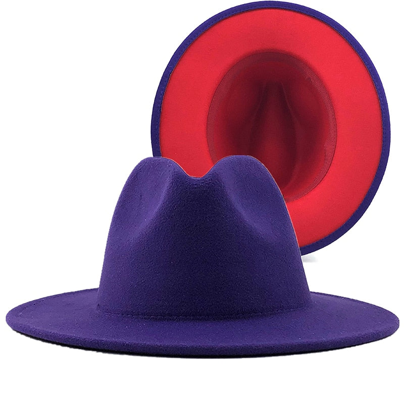 ADELINE Fedora Hat in Purple/Red