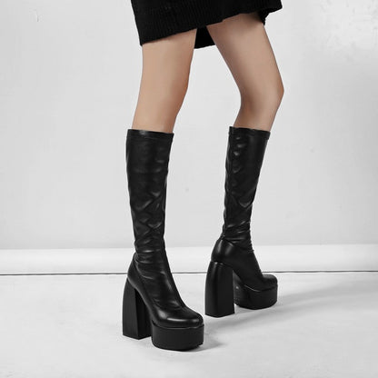 DAENE Knee-High Platform Heel Boots
