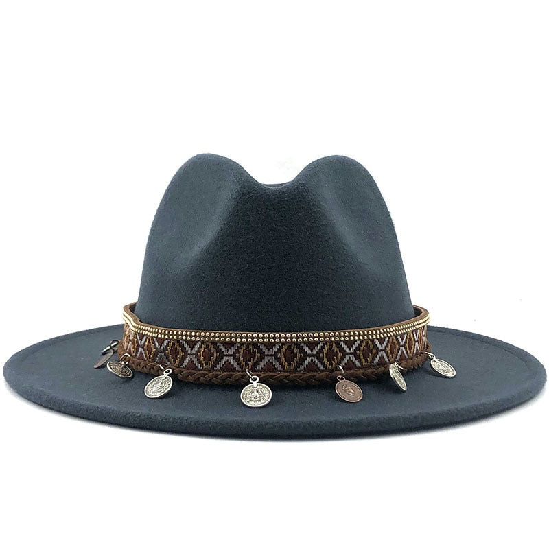 MAEVELY Fedora Hat in Deep Grey