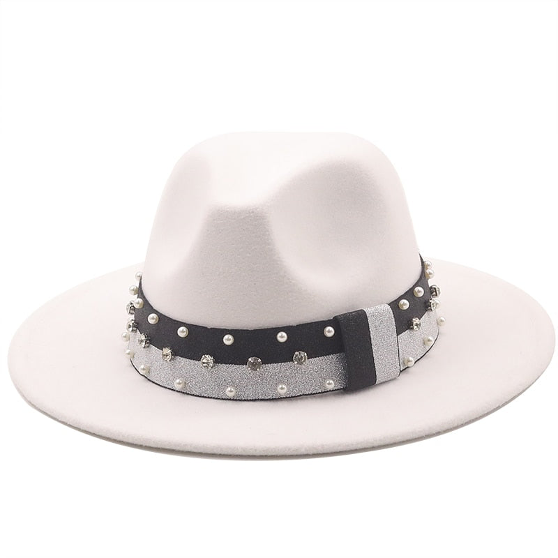 DAVINA Fedora Hat in White