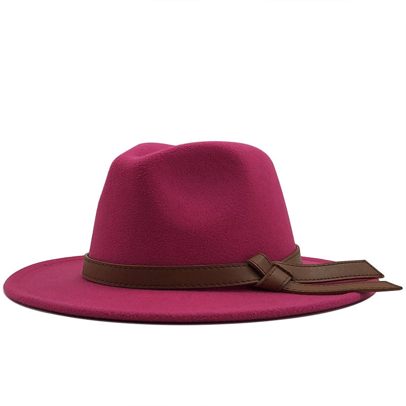 LOUIS Men's Felt Fedora Hat in Pink