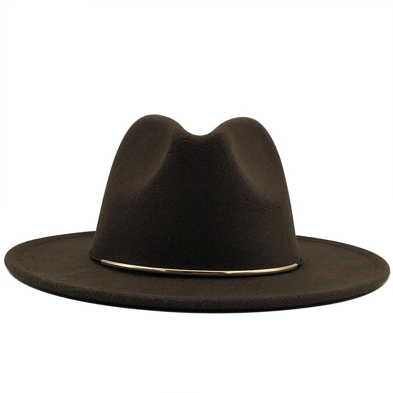 LUDWIG Men's Felt Fedora Hat in Dark Brown