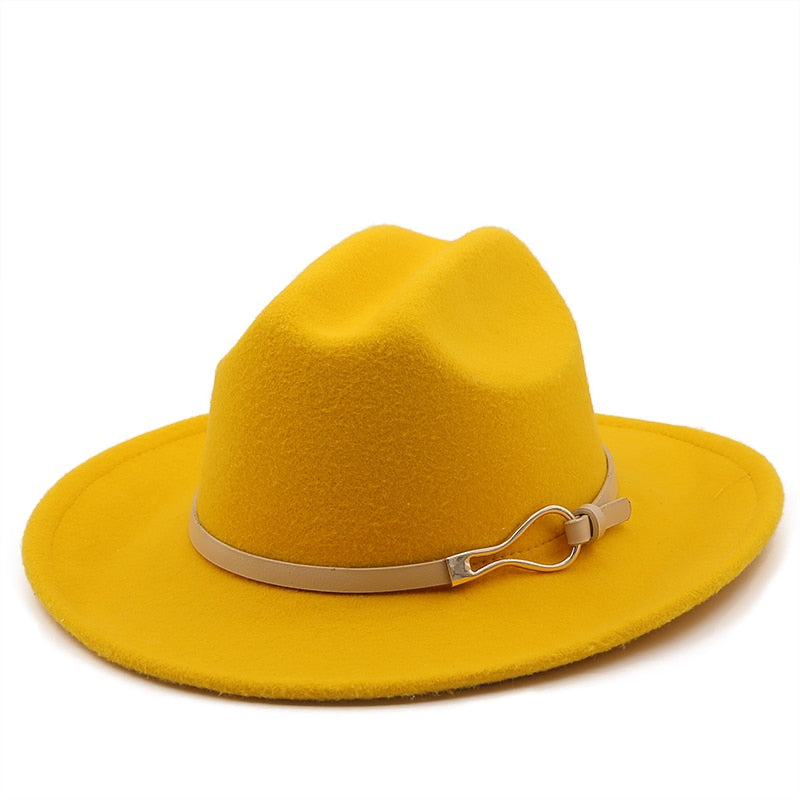 EDMUND Men's Felt Fedora Hat in Yellow