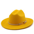 EDMUND Men's Felt Fedora Hat in Yellow
