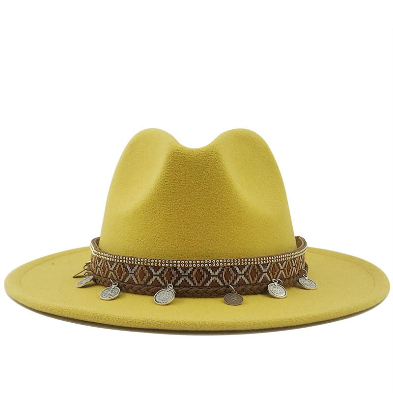 MAEVELY Fedora Hat in Yellow