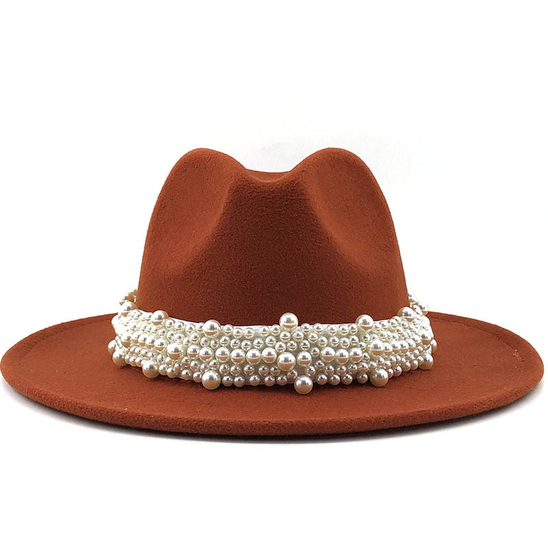 YAEL Pearl Hat in Caramel