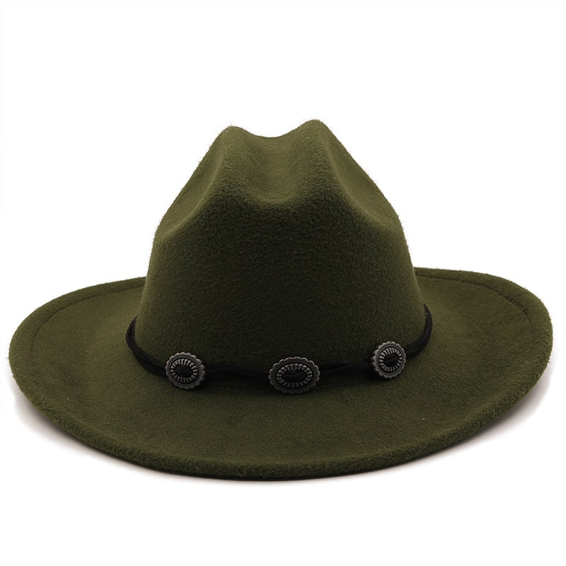 GEORGE Men's Felt Fedora Hat in Army Green