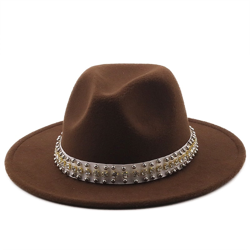 ROSAL Fedora Hat in Brown