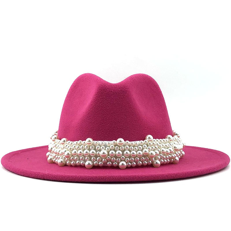 YAEL Pearl Hat in Rose