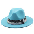 DAVINA Fedora Hat in Lake Blue