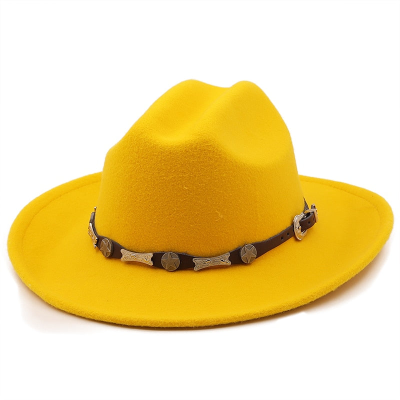 FRANCIS Men's Felt Fedora Hat in Yellow