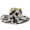 ZUZU Fedora Hat in White/Black/Yellow