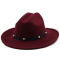 YAHARA Fedora Hat in Wine Red