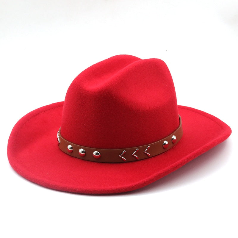 MAGNUS Men's Felt Cowboy Hat in Red