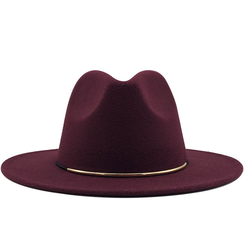 LUDWIG Men's Felt Fedora Hat in Wine Red
