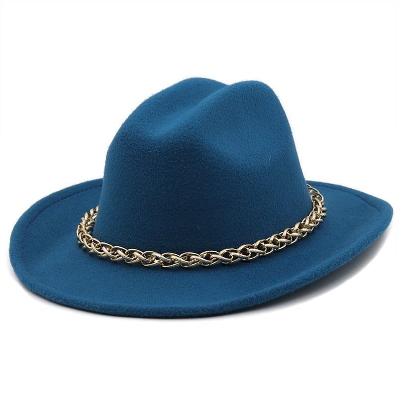 SARAHA Fedora Hat in Deep Lake Blue