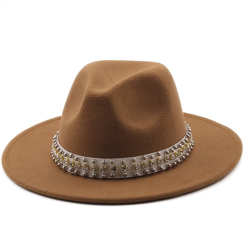 ROSAL Fedora Hat in Khaki