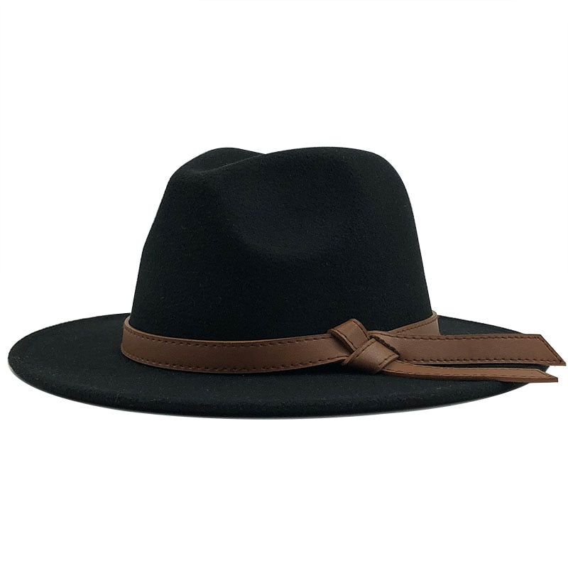 LOUIS Men's Felt Fedora Hat in Black