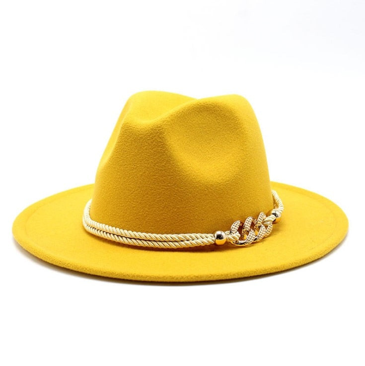 MERCELLA Fedora Hat in Yellow