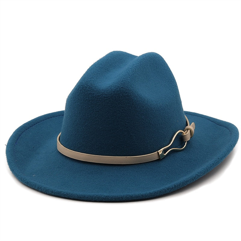 EDMUND Men's Felt Fedora Hat in Deep Lake Blue
