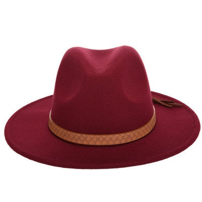 EDWARD Men's Felt Fedora Hat in Rust Red