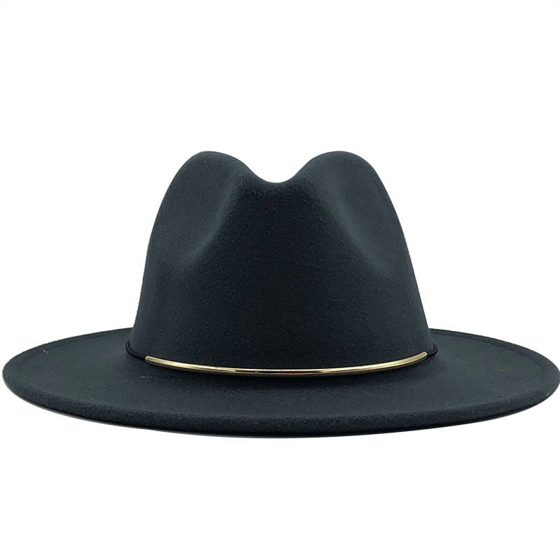 LUDWIG Men's Felt Fedora Hat in Deep Grey