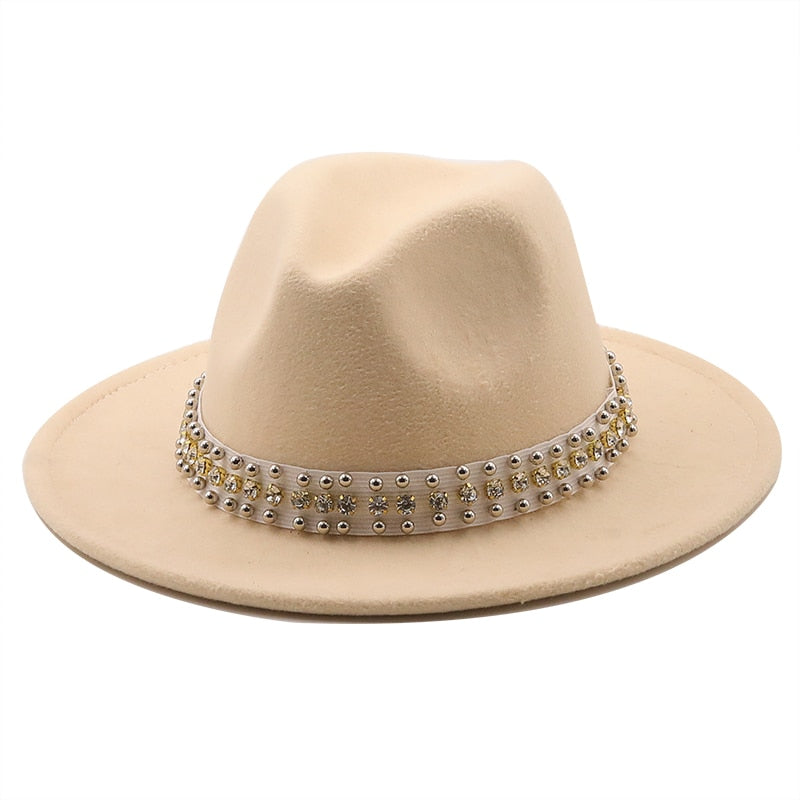 ROSAL Fedora Hat in Beige
