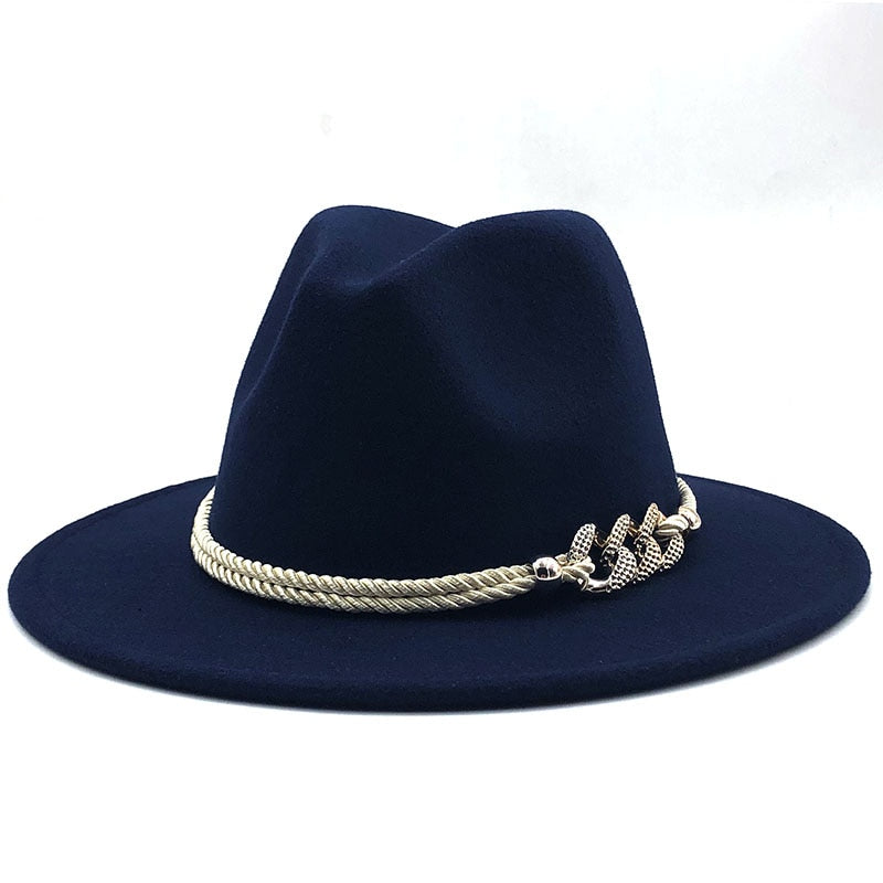 MERCELLA Fedora Hat in Navy