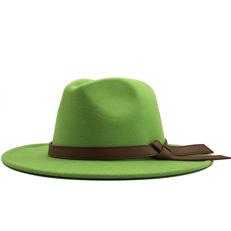 LOUIS Men's Felt Fedora Hat in Green