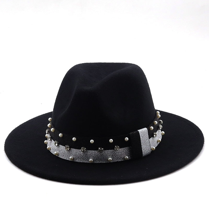 DAVINA Fedora Hat in Black