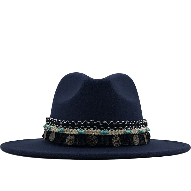 ALAIA Fedora Hat in Navy