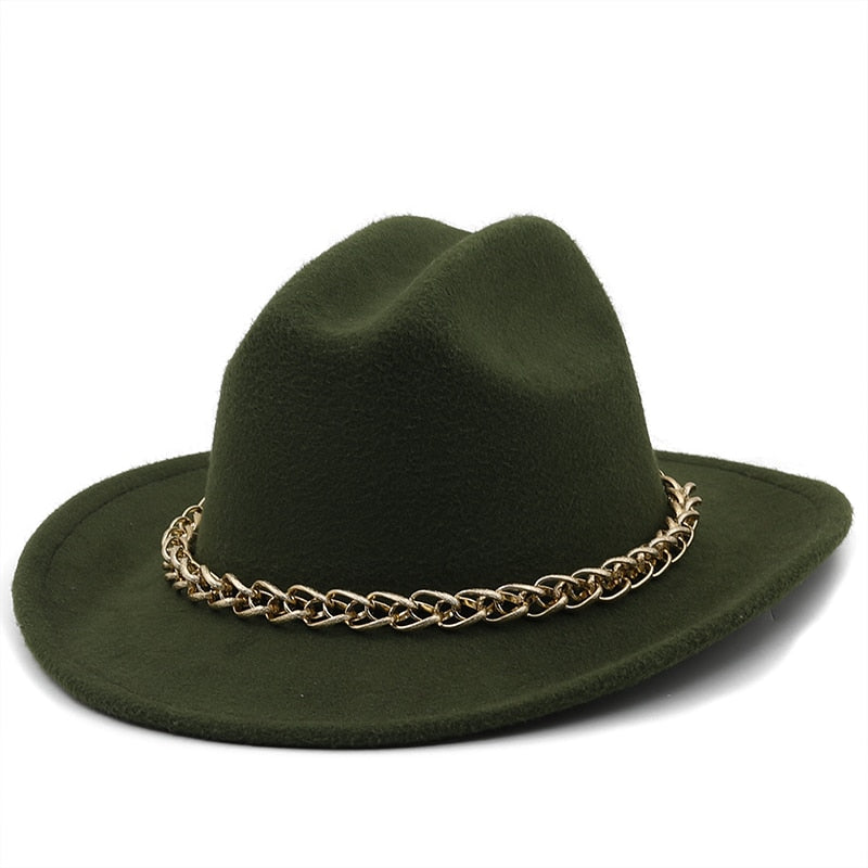 SARAHA Fedora Hat in Army Green