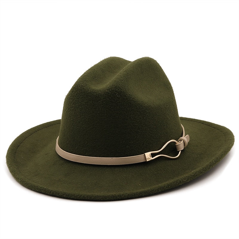 EDMUND Men's Felt Fedora Hat in Army Green