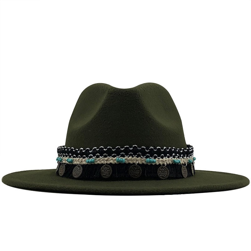 ALAIA Fedora Hat in Army Green