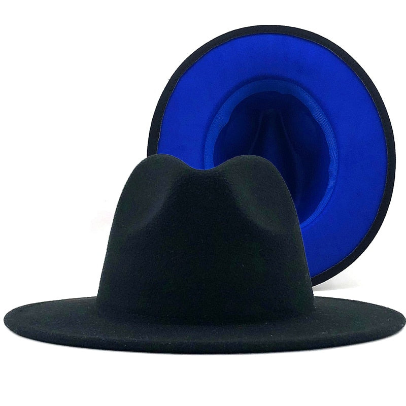 ADELINE Fedora Hat in Black/Blue
