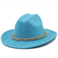 SARAHA Fedora Hat in Lake Blue