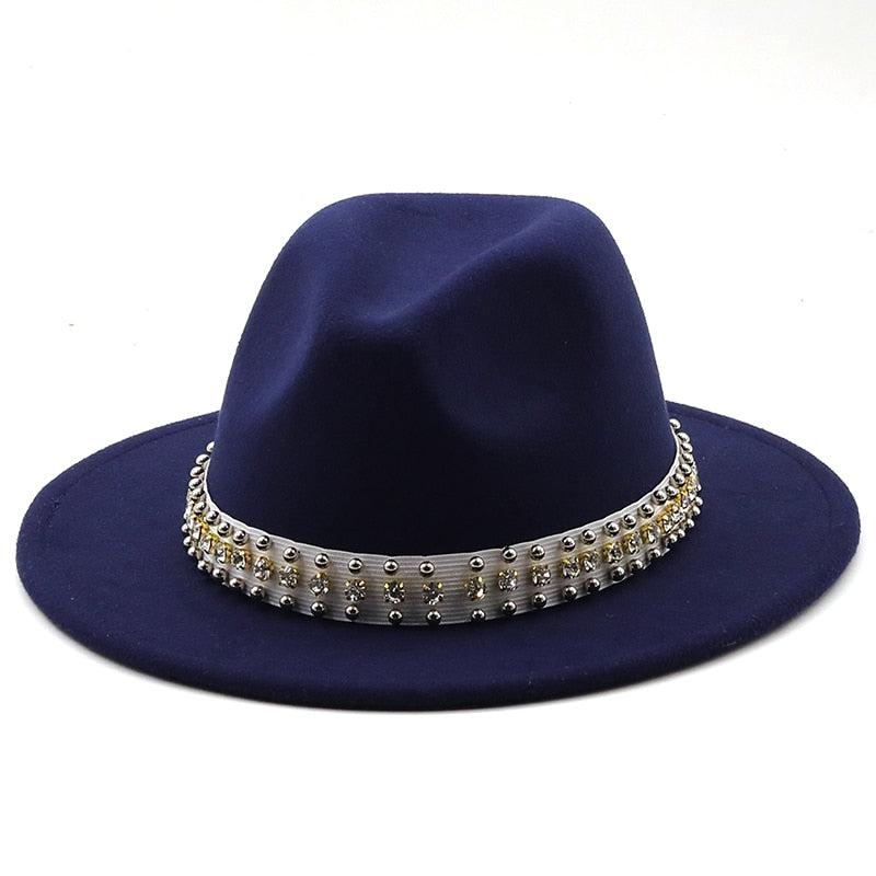 ROSAL Fedora Hat in Navy