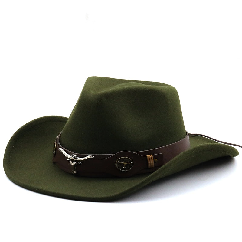 EDWIN Men's Felt Cowboy Hat in Army Green