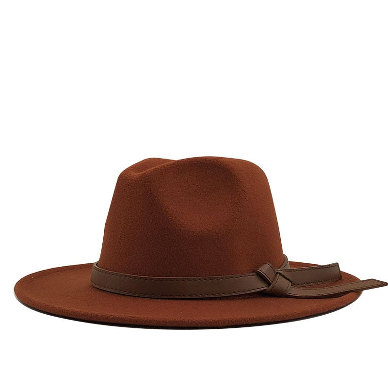 LOUIS Men's Felt Fedora Hat in Caramel