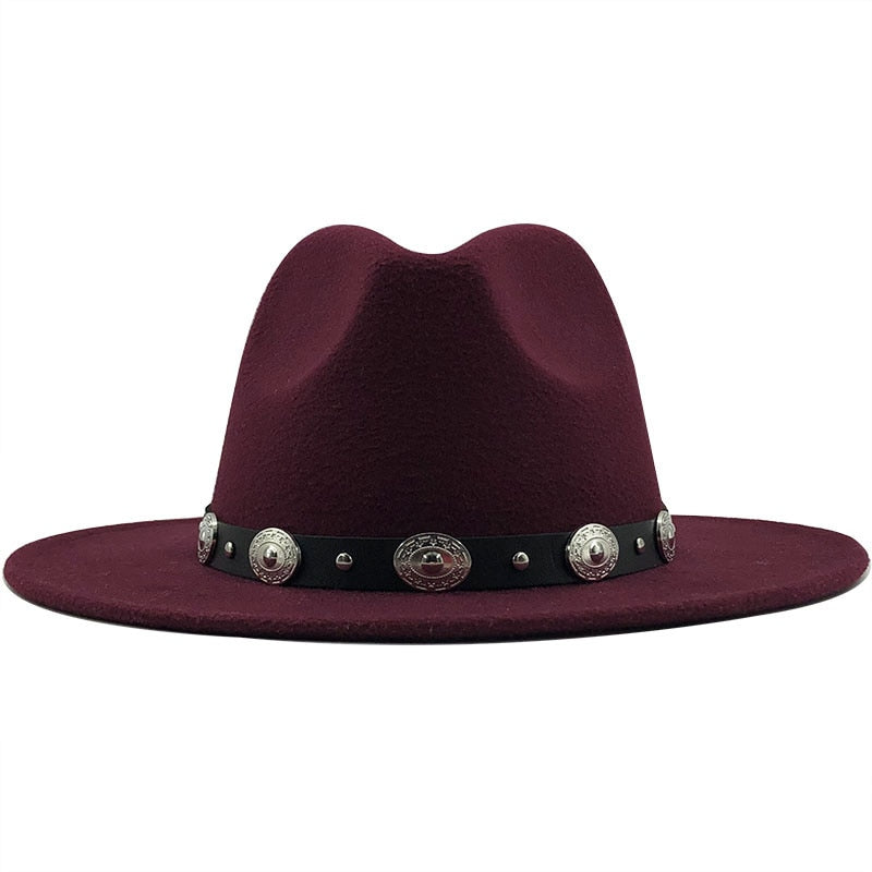 FERDINAND Men's Felt Fedora Hat in Wine