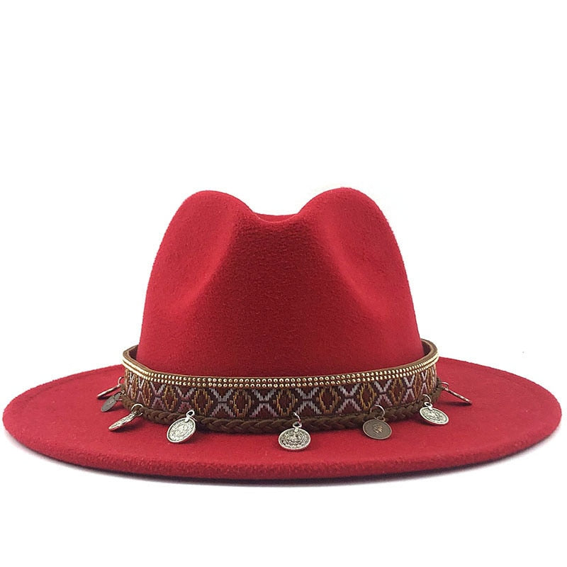 MAEVELY Fedora Hat in Red