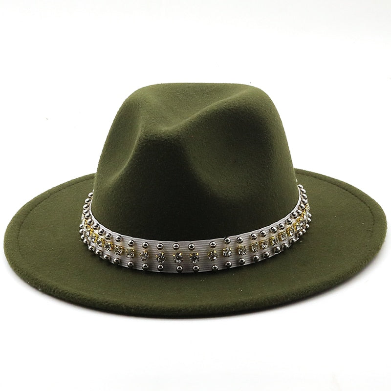 ROSAL Fedora Hat in Army Green