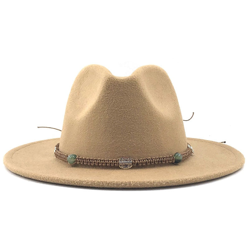 MAXIMILIAN Men's Felt Fedora Hat in Light Khaki