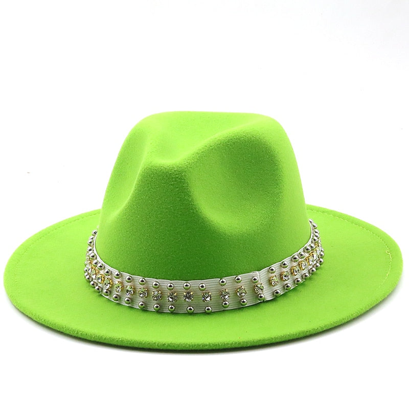 ROSAL Fedora Hat in Light Green