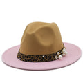 MAZIE Fedora Hat in Khaki/Pink