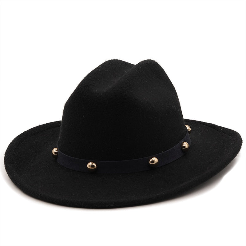 YAHARA Fedora Hat in Black